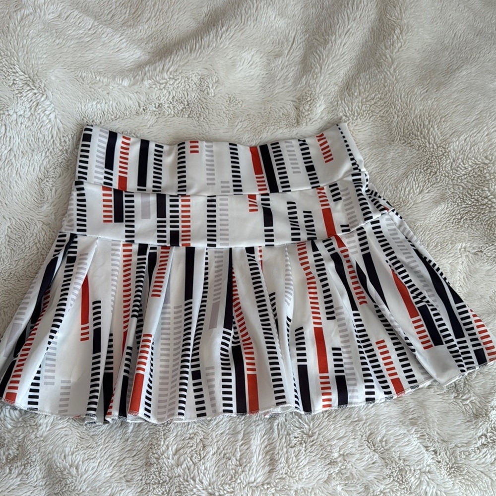 HALARA Women's Mini Skirt - Black, Red, and White Stripes